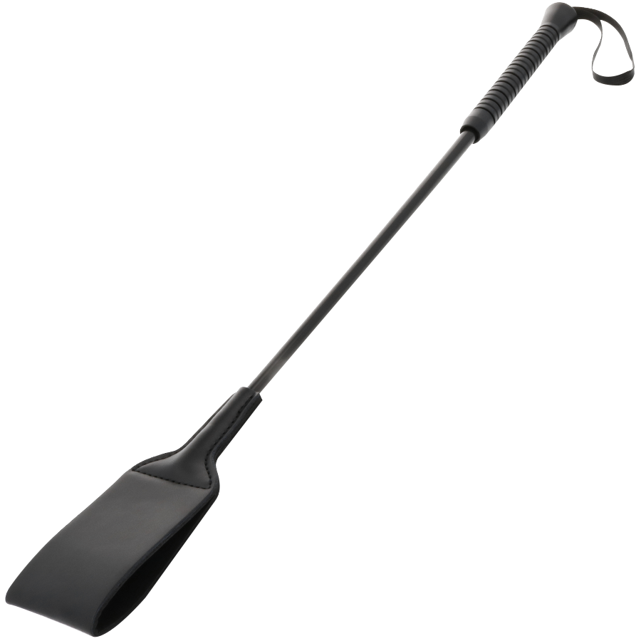 Chicote BDSM Darkness Preto Grande 53cm para jogos de fetiche e dominação