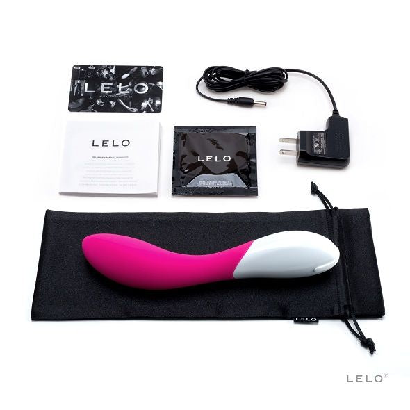 Close-up of the LELO MONA 2 Vibrador Cerise, showcasing its ergonomic design and smooth silicone texture.