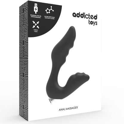 Vibrador prostático recarregável ADDICTED TOYS preto de silicone médico