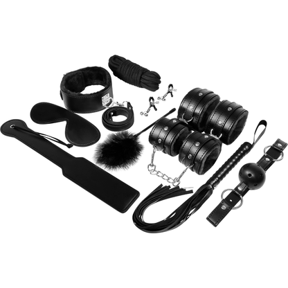 Kit BDSM Fetish Série Preta EXPERIENCE com 11 peças para exploração consensual.