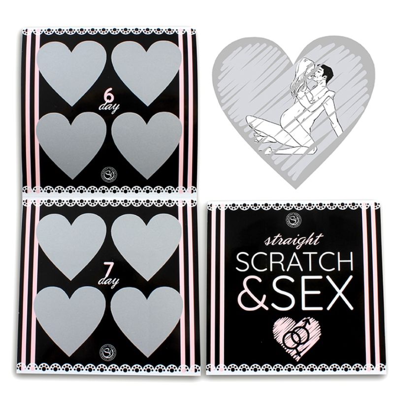 Jogo Scratch & Sex SecretPlay para casais, mostrando cartões de raspar e o conceito de jogo erótico.
