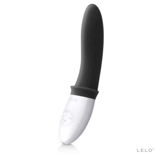 Vista detalhada do LELO Billy 2 Vibrador Anal Masculino Recarregável Preto, destacando seu design ergonómico e silicone suave.