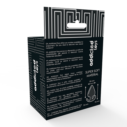 Plug Anal Addicted Toys de 9.5cm, com textura supermacia e base ergonómica.