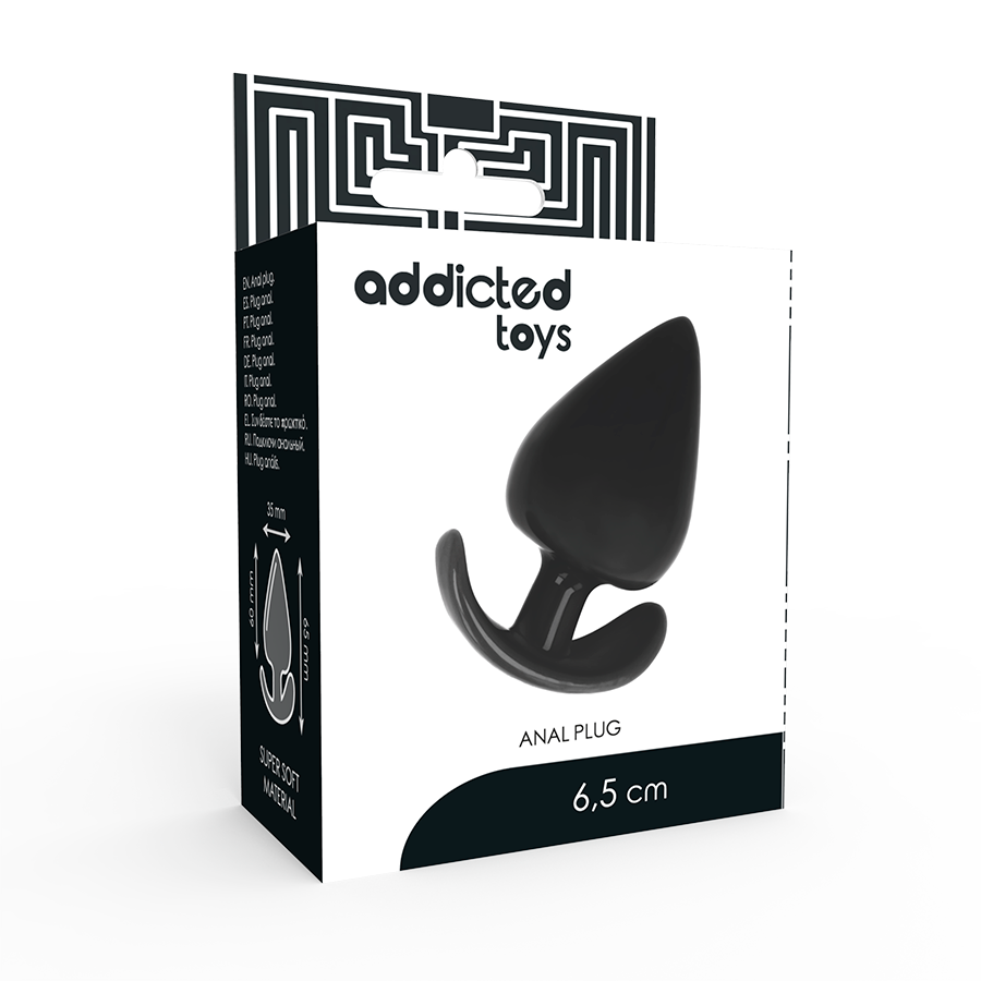 Imagem do Plug Anal ADDICTED TOYS 6.5cm, destacando o seu design ergonómico e material de silicone macio.