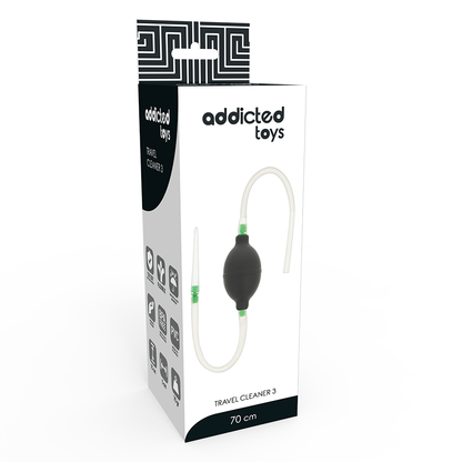 Addicted Toys Conjunto de Enema Preto Hipoalergénico, design ergonómico para limpeza anal.
