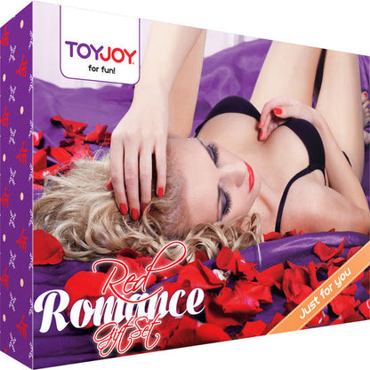 Imagem do Kit Romance Vermelho TOYJOY com vibrador, esposas e acessórios sensuais.
