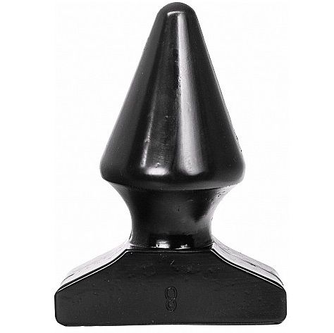 Close-up do Plug Anal Cónico ALL BLACK 17 CM, mostrando seu formato elegante e material seguro para a pele.