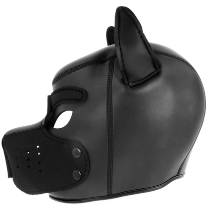 Close-up da Máscara de Neoprene Cão DARKNESS com Focinho Removível L, destacando o design e material.
