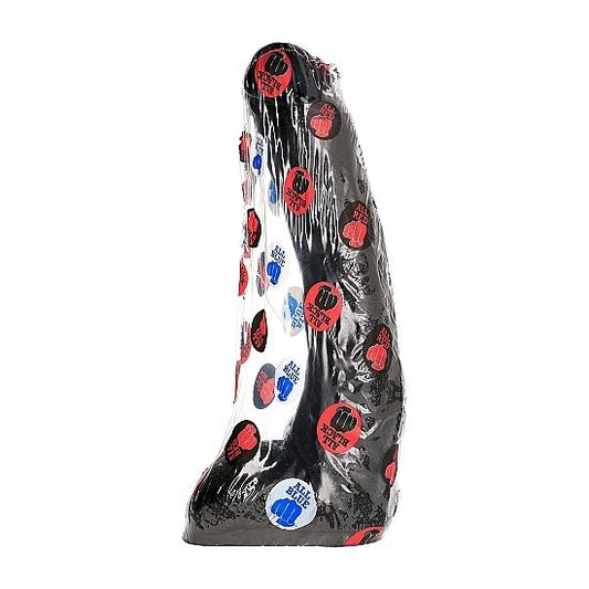 Dildo Curvo All Black | 29cm, Flexível com Testículos Realistas em PVC