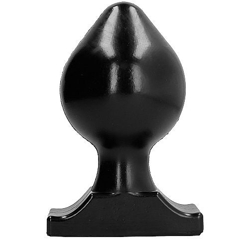 Close-up of the ALL BLACK Plug Anal Macio e Flexível 22,5 cm showing its soft texture and large size.