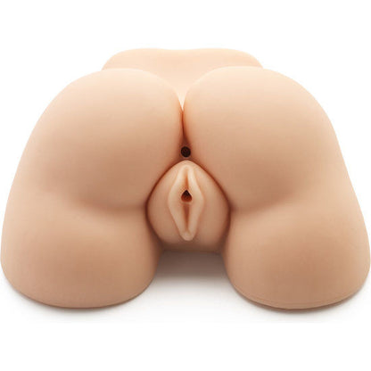 Close-up of the ACT Fat Ass Fucker with Vibrator, showing its realistic texture and dual orifices.