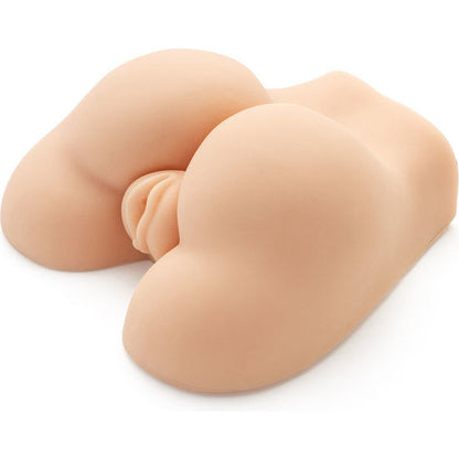 Close-up of the ACT Fat Ass Fucker with Vibrator, showing its realistic texture and dual orifices.