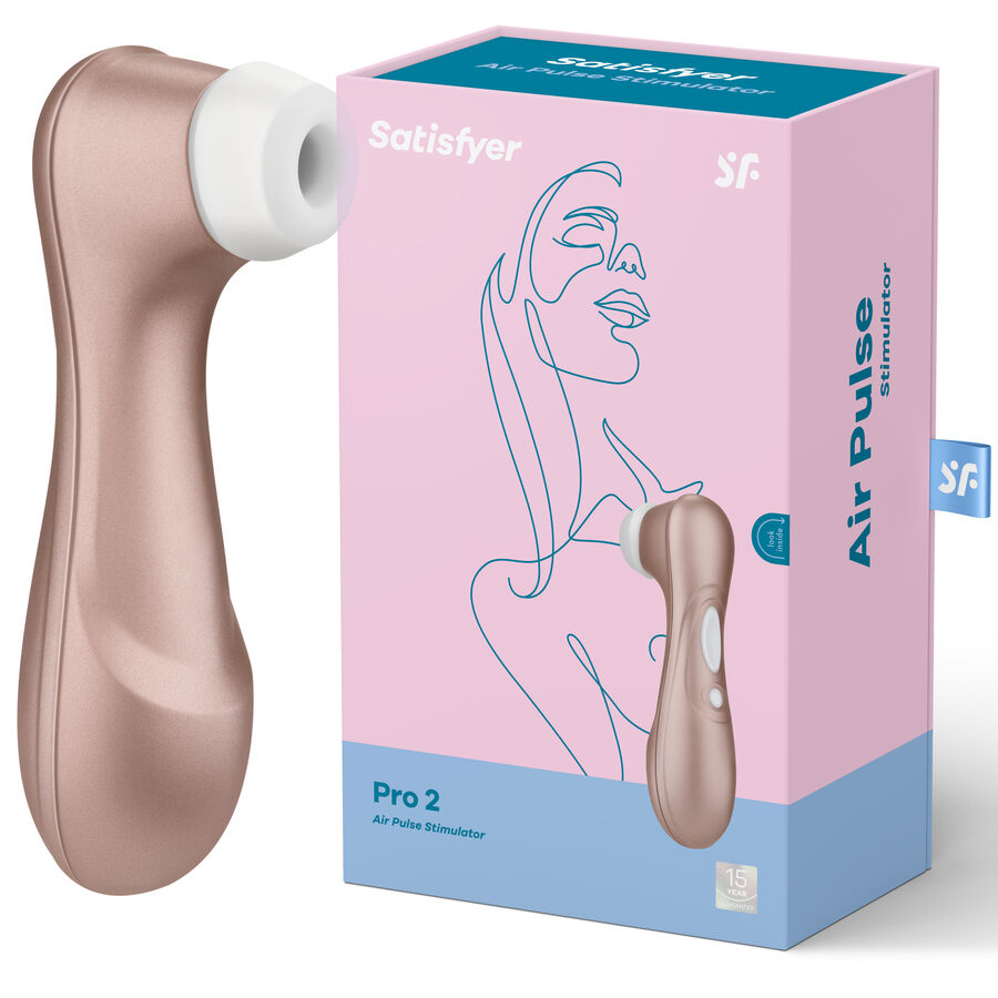 Satisfyer Pro 2 NG, estimulador clitoriano com tecnologia Air-Pulse, em close-up, mostrando seu design ergonômico e material de silicone.