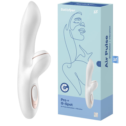 Satisfyer Pro G-Spot Rabbit com tecnologia de ondas de pressão e vibração, design ergonómico e em silicone macio.