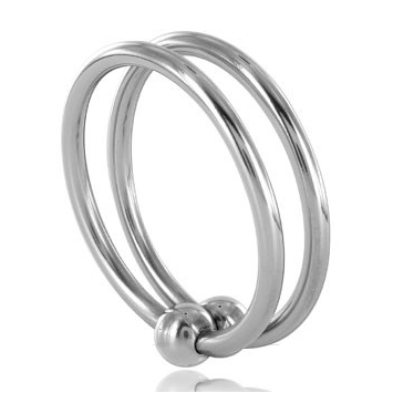 Anel Peniano Duplo de Aço METAL HARD 32mm para ereções intensas e prazer prolongado.