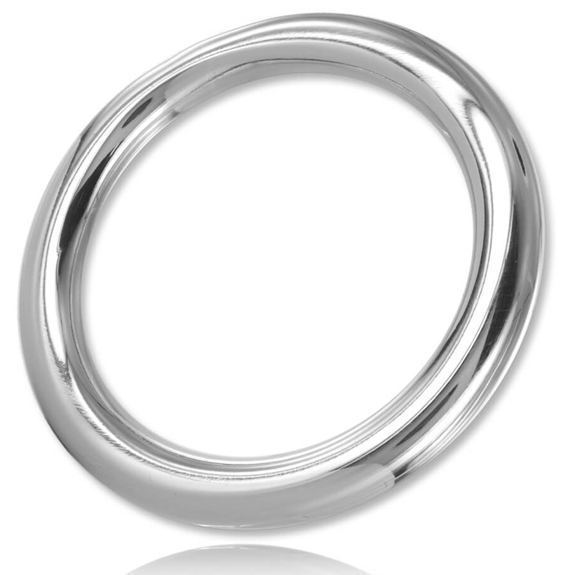 Anel peniano METAL HARD de aço inoxidável, design redondo, para prolongar a ereção e intensificar o prazer.