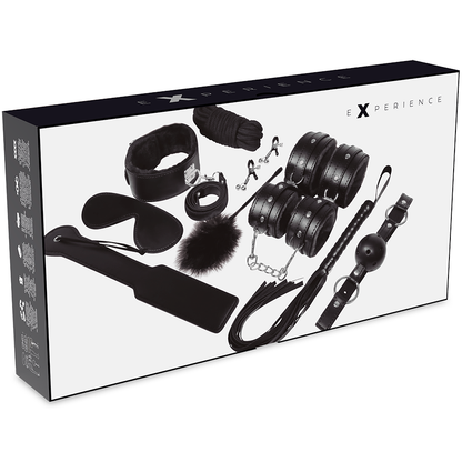 Kit BDSM Fetish Série Preta EXPERIENCE com 11 peças para exploração consensual.