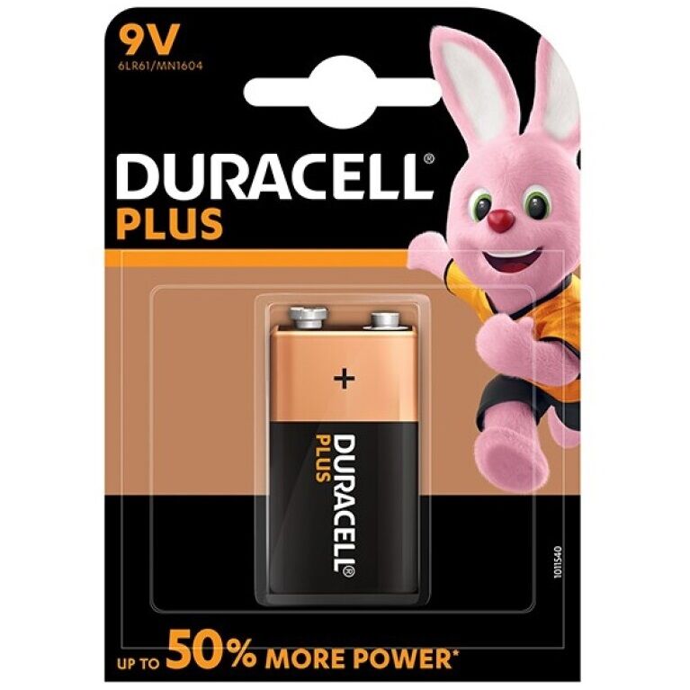 Bateria Duracell Plus Power 9V LR61 para dispositivos eletrónicos