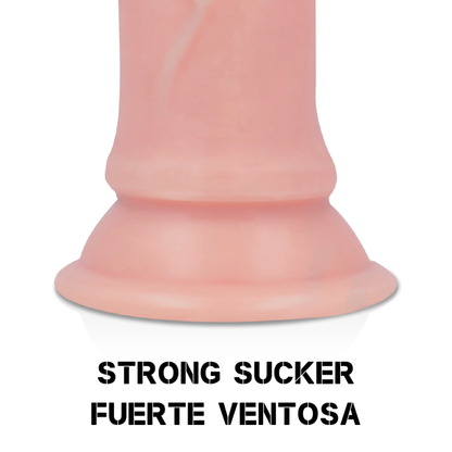 Close-up do Vibrador Realista ROCKARMY Hawk de Silicone Líquido, mostrando o seu design e textura realistas.