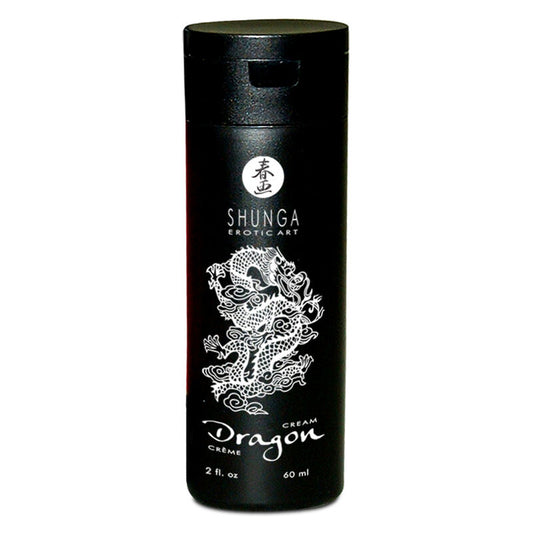 Embalagem do SHUNGA Creme Aumentador de Ereção Dragon 60ml, destacando o design e a marca.