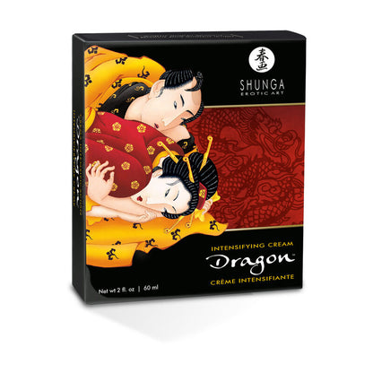 Embalagem do SHUNGA Creme Aumentador de Ereção Dragon 60ml, destacando o design e a marca.