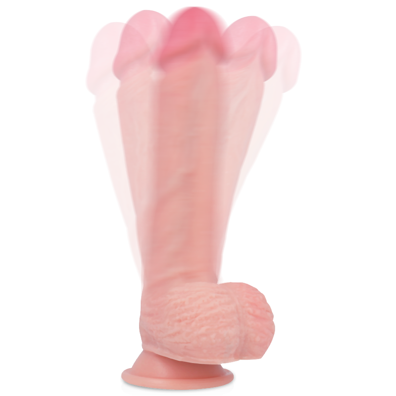 Close-up do Vibrador Realista ROCKARMY Hawk de Silicone Líquido, mostrando o seu design e textura realistas.