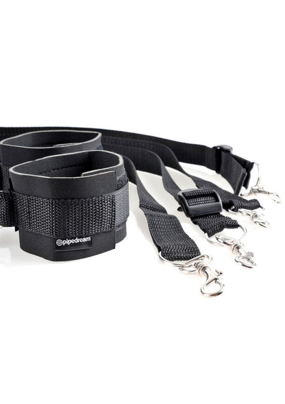 Close-up do Conjunto de Punhos e Amarras Ajustáveis FETISH FANTASY com Máscara, mostrando seus detalhes.