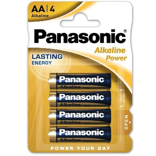 Pilhas PANASONIC Alcalinas AA LR6 Bronze em pack de 4 unidades.