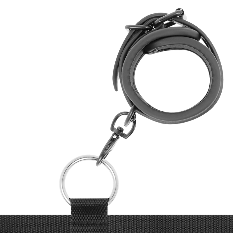 Close-up do Conjunto de Laços de Cama BDSM Luxo FETISH SUBMISSIVE com forro de neoprene e couro vegano.