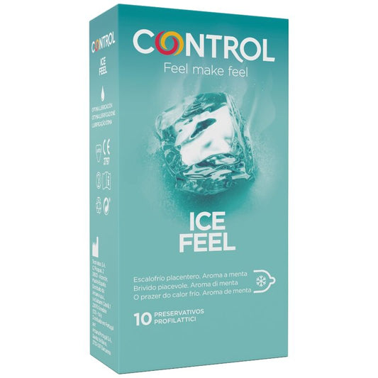 CONTROL Preservativo Efeito Ice Feel Cool Menta 10 Unidades para prazer refrescante e seguro