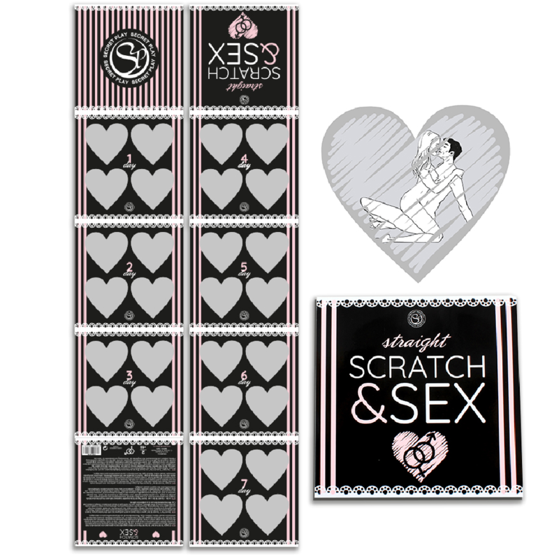 Jogo Scratch & Sex SecretPlay para casais, mostrando cartões de raspar e o conceito de jogo erótico.