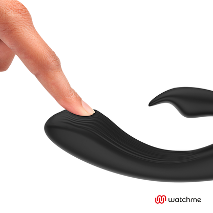 Close-up do ANNE'S DESIRE Vibrador Rabbit com Tecnologia WATCHME e Controle Remoto, mostrando seu design ergonómico e material de silicone.