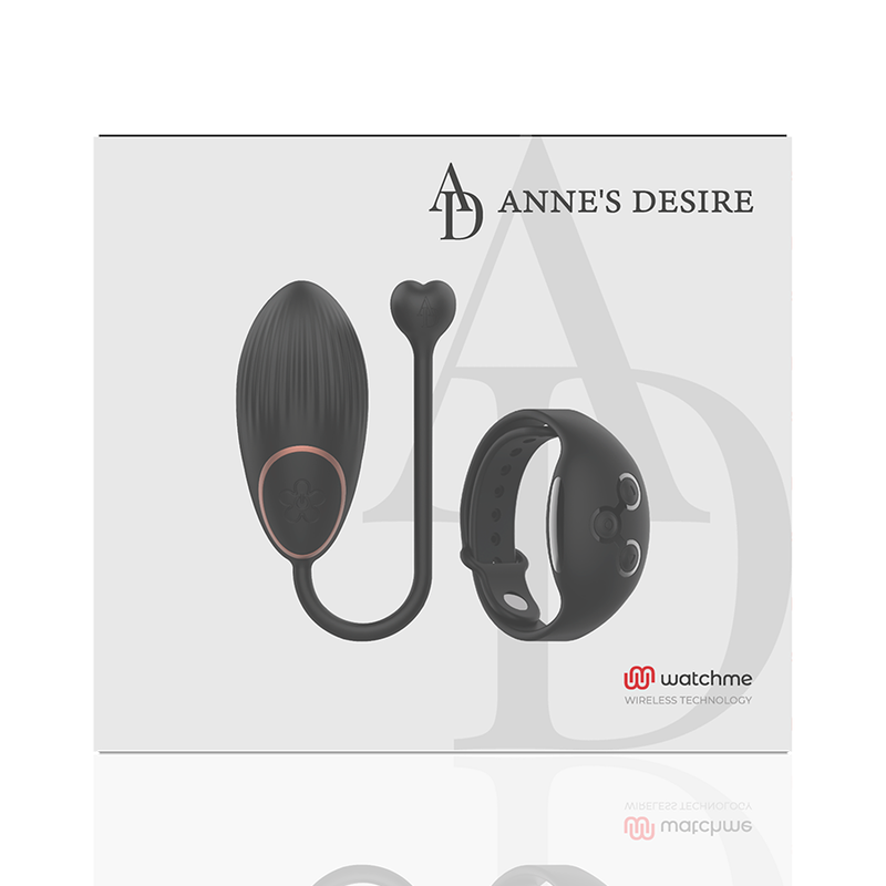 ANNE'S DESIRE EGG Vibrador com Controle Remoto WATCHME Preto, mostrando seu design compacto e elegante.