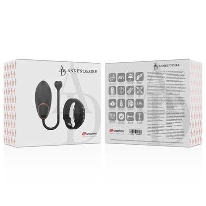 ANNE'S DESIRE EGG Vibrador com Controle Remoto WATCHME Preto, mostrando seu design compacto e elegante.