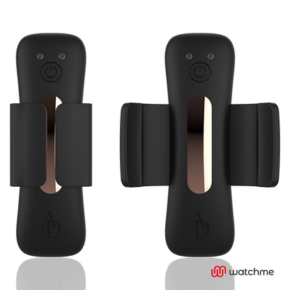 ANNE'S DESIRE Panty Vibrador Discreto WATCHME Preto/Ouro, mostrando seu design compacto e elegante.