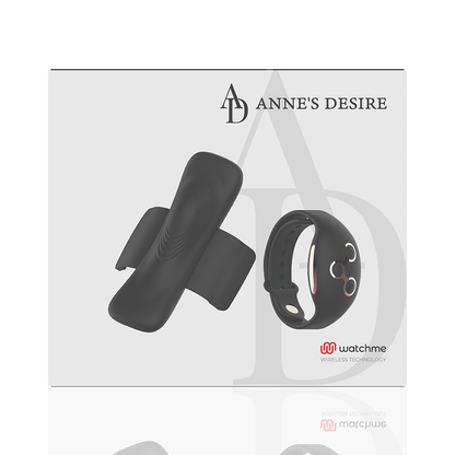 ANNE'S DESIRE Panty Vibrador Discreto WATCHME Preto/Ouro, mostrando seu design compacto e elegante.