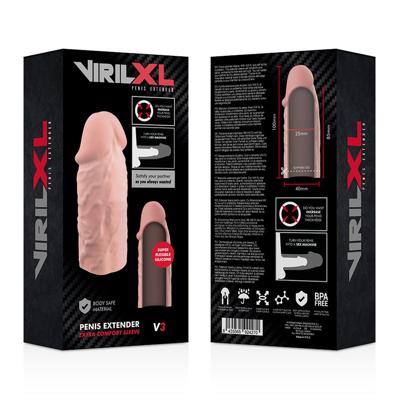 Extensão de Pénis VIRILXL V3 de Silicone Líquido Natural