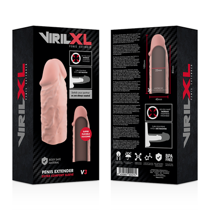 Extensão de Pénis VIRILXL V3 de Silicone Líquido Natural