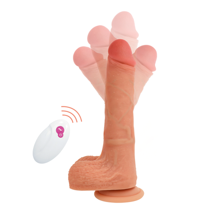 Close-up do vibrador realista CYBER SILICOCK Mr Rick com controle remoto, mostrando sua textura de silicone e detalhes anatômicos.