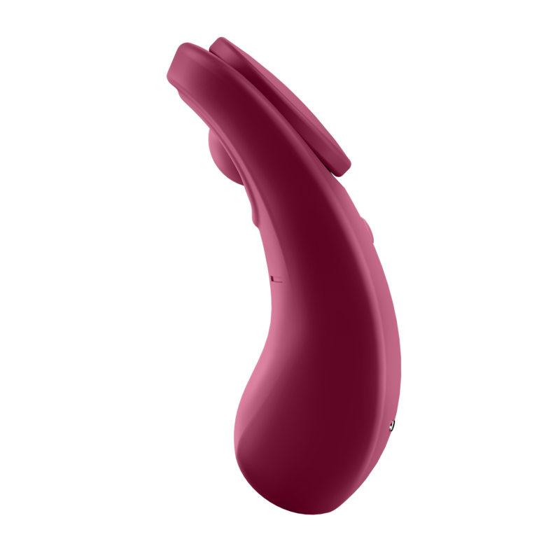 Detalhe do Vibrador Discreto Satisfyer Cala Secreta Sexy, mostrando o design ergonómico para uso em calcinha e a superfície de silicone suave.