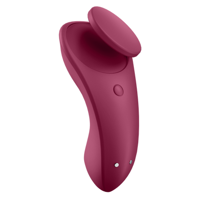 Detalhe do Vibrador Discreto Satisfyer Cala Secreta Sexy, mostrando o design ergonómico para uso em calcinha e a superfície de silicone suave.