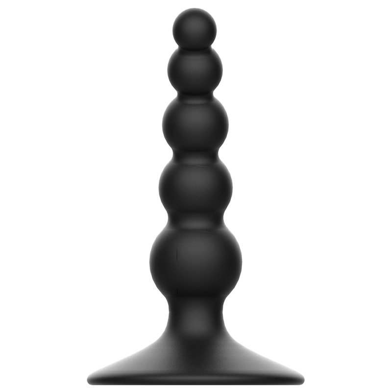 Close-up do Plug Anal ADDICTED TOYS de silicone preto 10 cm, mostrando a textura lisa e a base de segurança.