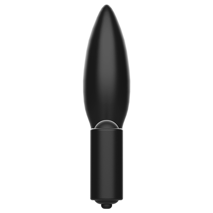 Close-up of the ADDICTED TOYS Vibrating Anal Plug with Penile Ring, showing its silicone texture and features.