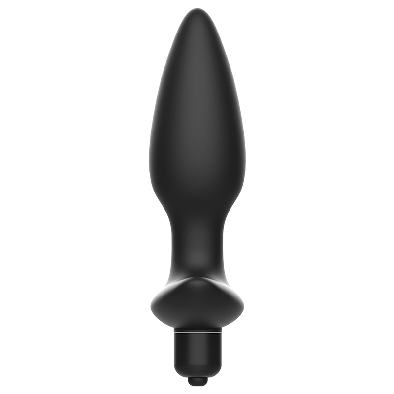 ADDICTED TOYS Vibrating Anal Plug Massager, black, with prostate stimulator feature.